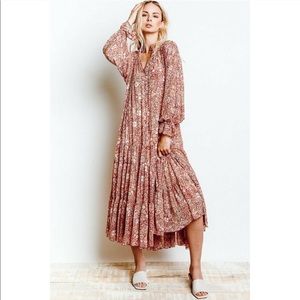 Free People Feeling Groovy Maxi Dress in Red Combo